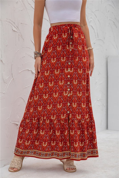 Womens Print Maxi Skirt