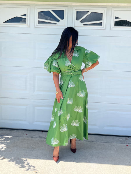 BOTANICAL ESCAPE GREEN DRESS