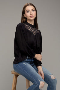 Lace yoke blouse