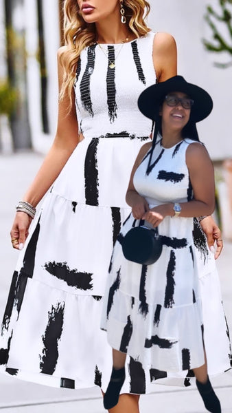 White & Black Dress