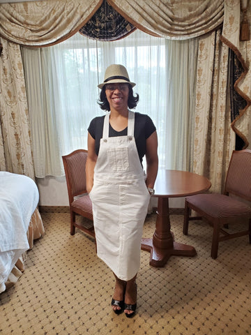 WHITE OVERALL SKIRT