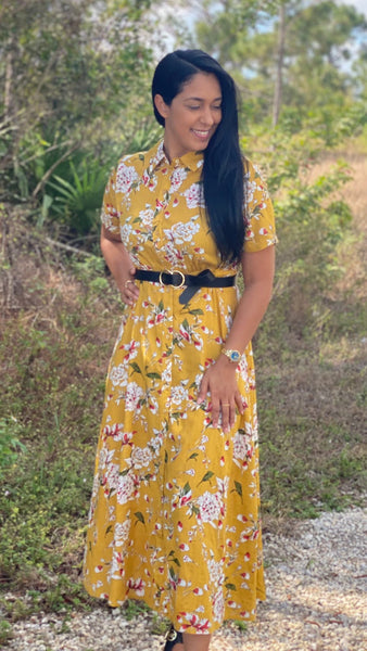 ANITA YELLOW FLORAL DRESS