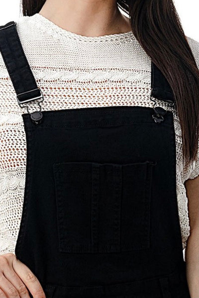 BLACK OVERALL SKIRT