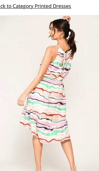 MULTI COLOR HALTER DRESS