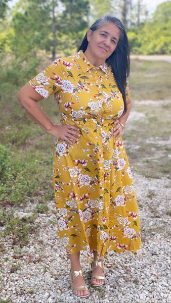 ANITA YELLOW FLORAL DRESS