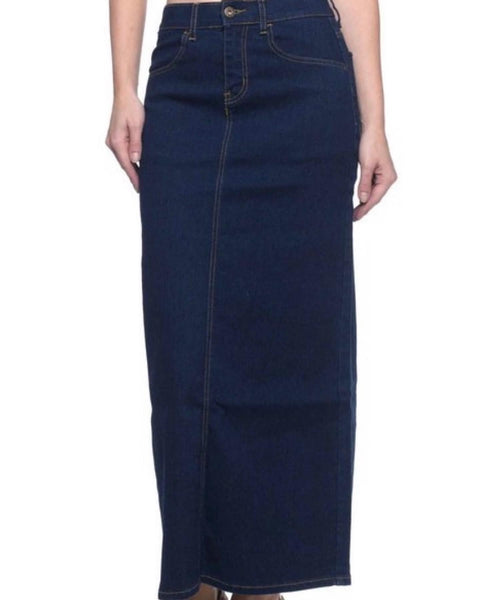 JANET LONG DENIM SKIRT