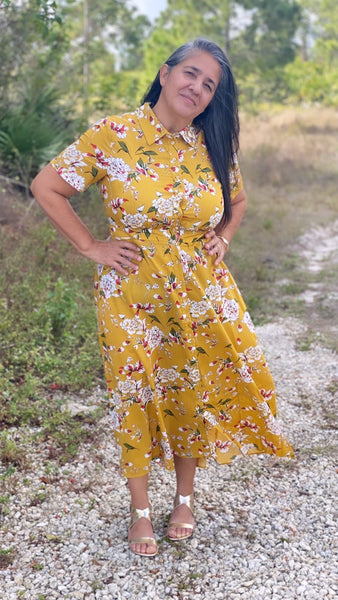 ANITA YELLOW FLORAL DRESS