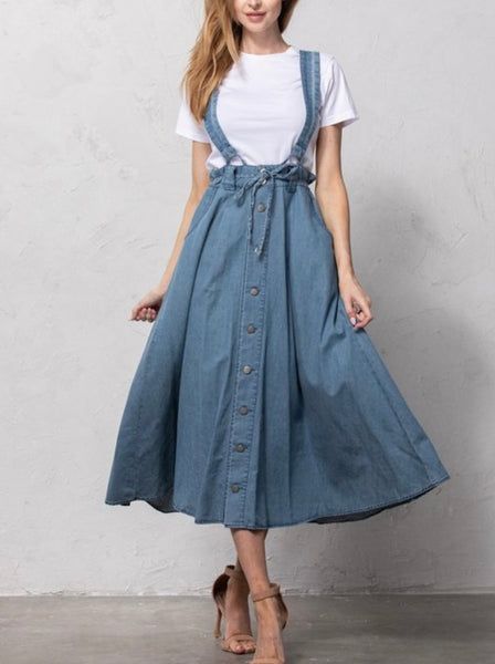 DENIM UMBRELLA SKIRT