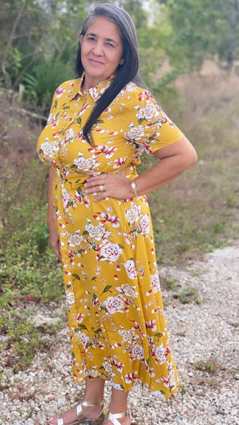 ANITA YELLOW FLORAL DRESS