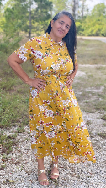 ANITA YELLOW FLORAL DRESS