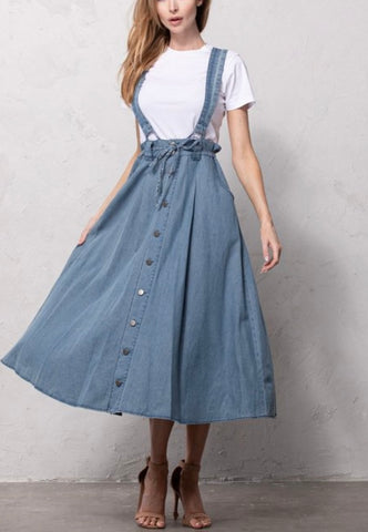 DENIM UMBRELLA SKIRT