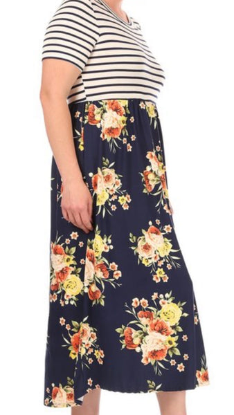 PLUS SIZE FLORAL DRESS