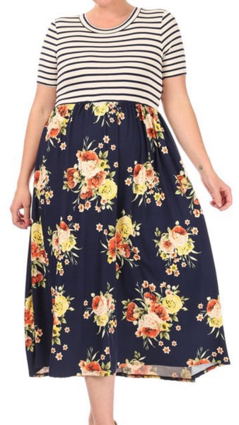 PLUS SIZE FLORAL DRESS