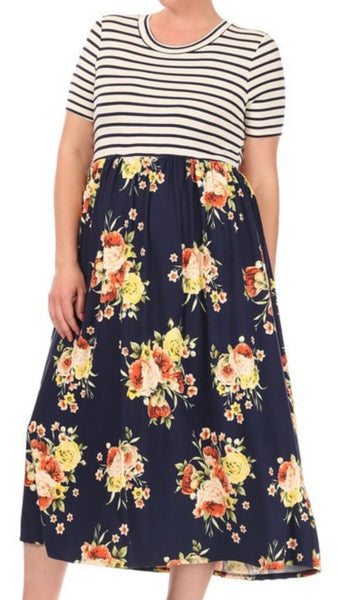 PLUS SIZE FLORAL DRESS